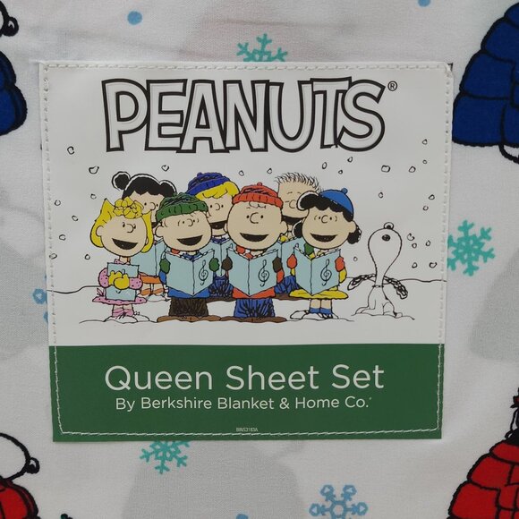 Peanuts Snoopy Igloo Holiday Queen Sheet Set By Berkshire Winter Christmas - Picture 4 of 9